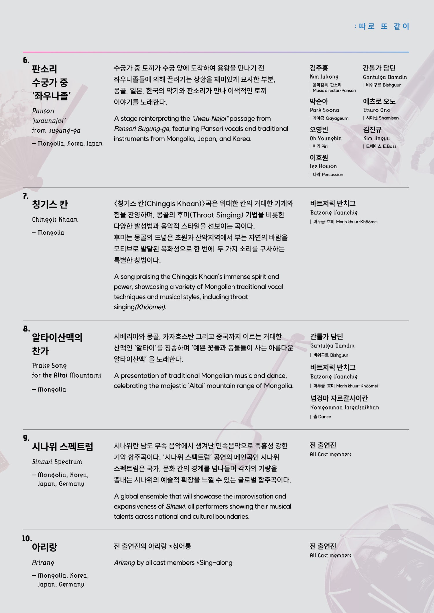 시나위 스펙트럼: 따로 또 같이