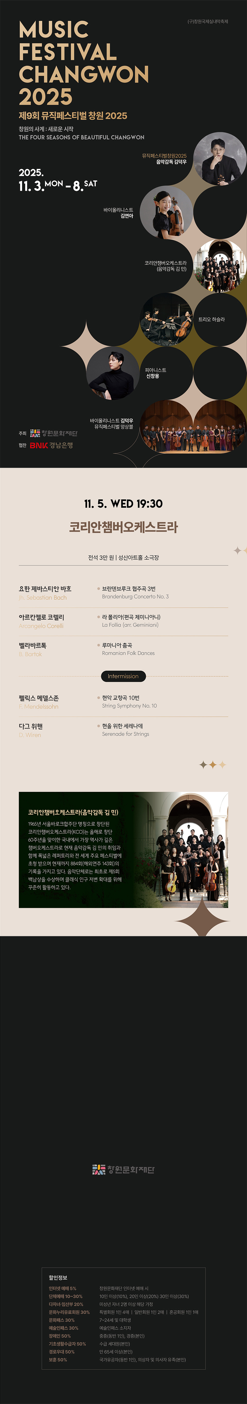제9회 뮤직페스티벌창원, 코리안챔버오케스트라: 음악감독 김민